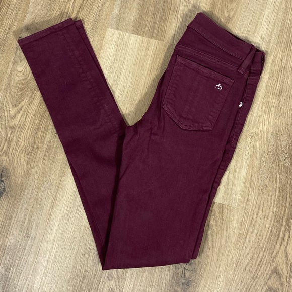 rag & bone Denim - RAG&BONE Skinny Jeans in Burgundy size 25